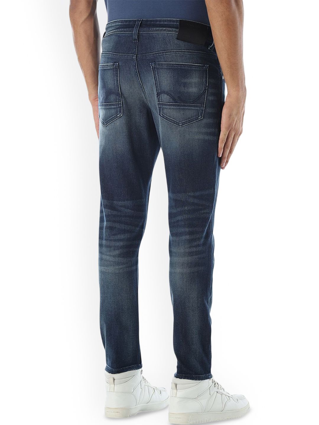 Slim Fit Low-Rise Cat Scratches Light Fade Stretchable Jeans
