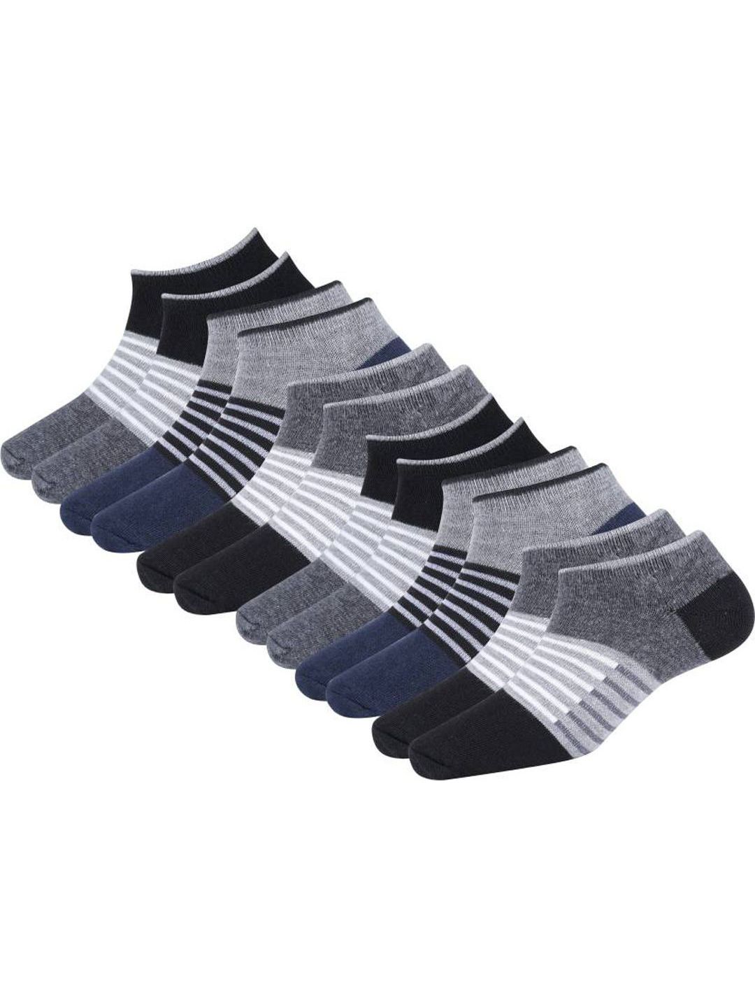 Rodzen Men Pack Of 6 Striped Cotton Socks