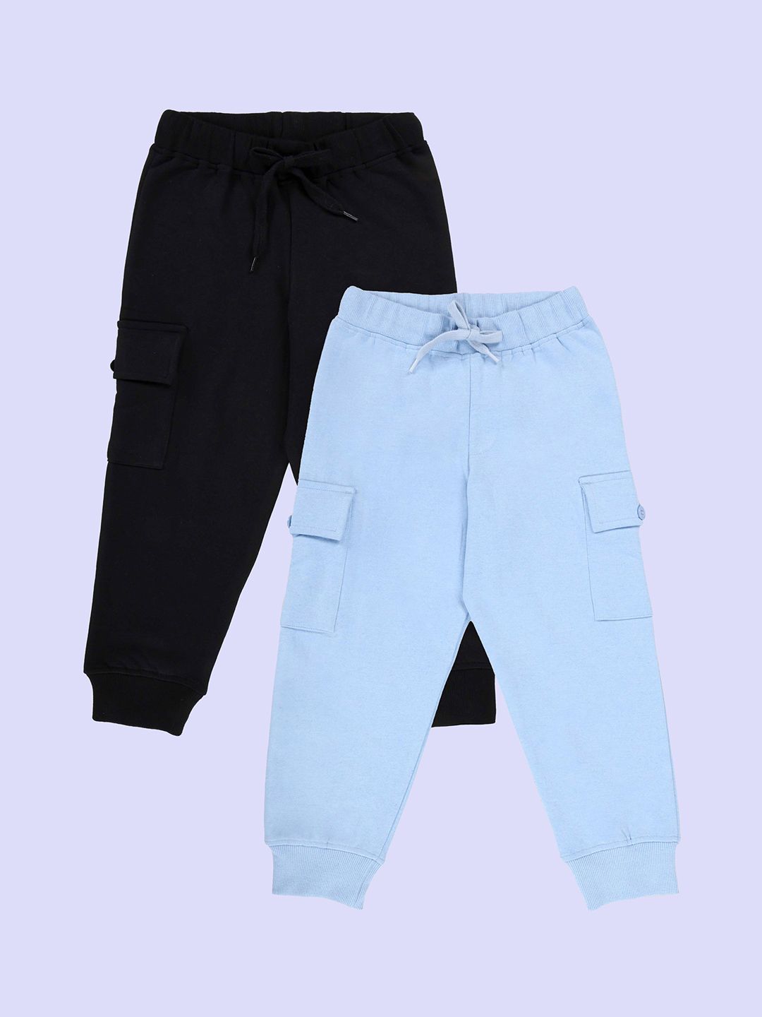 KiddoPanti Boys Pack Of 2 Mid Rise Joggers