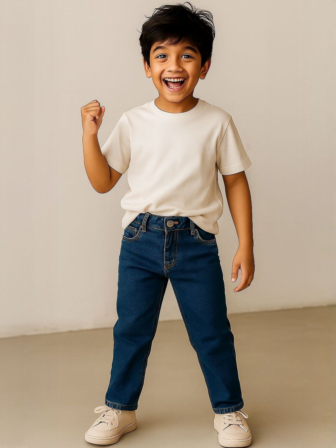 TALES & STORIES Boys Blue Cotton Stretchable Jeans