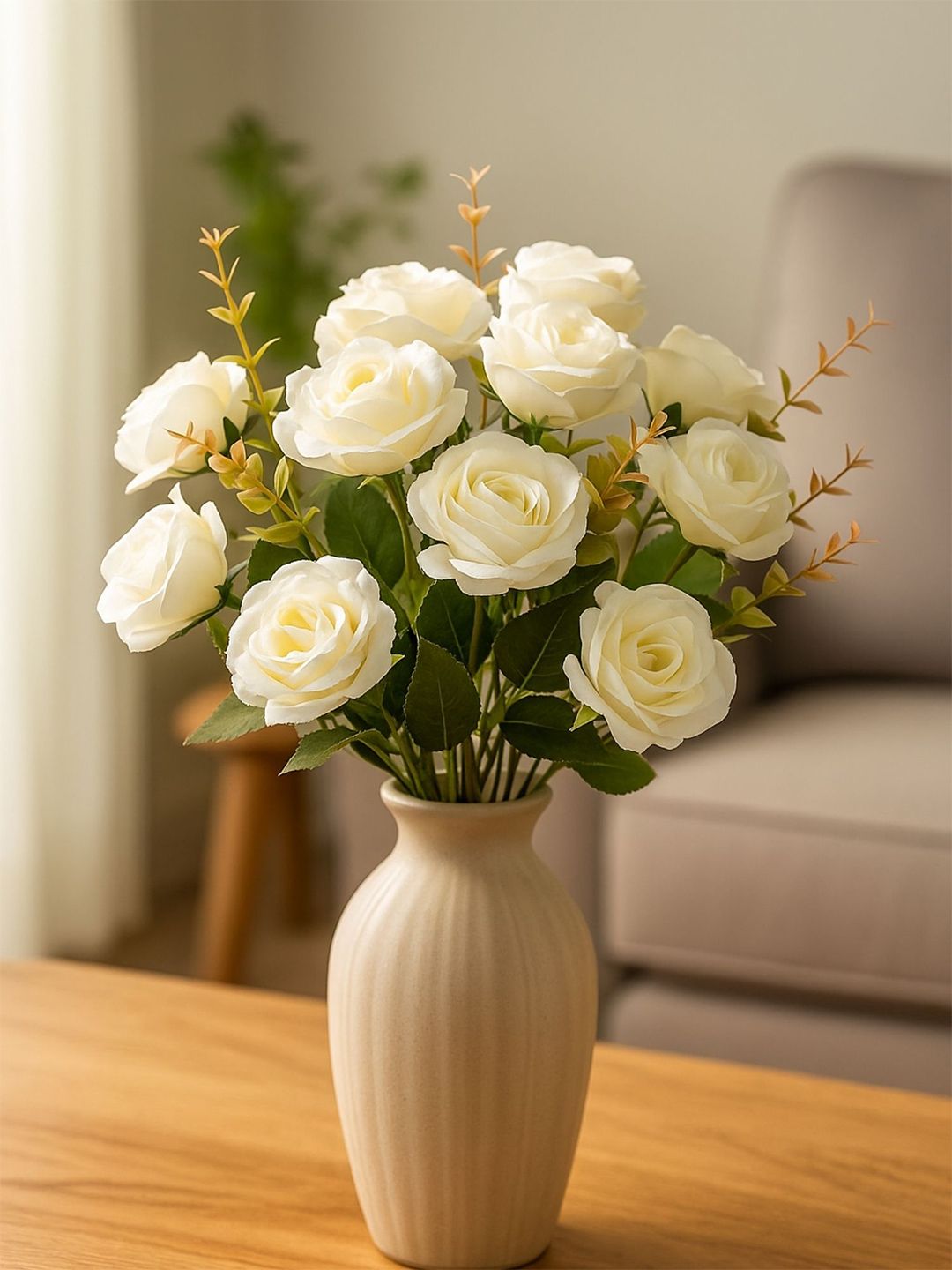 ARTSY ARTSY White Rose Artificial Flower
