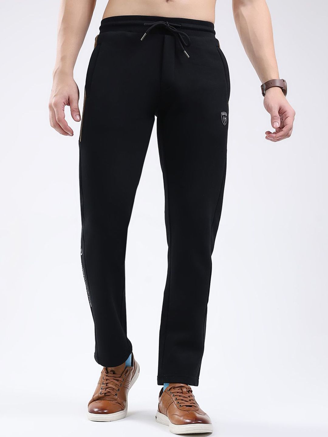 Monte Carlo Men Brand Logo Regular Fit Mid-Rise Track Pants