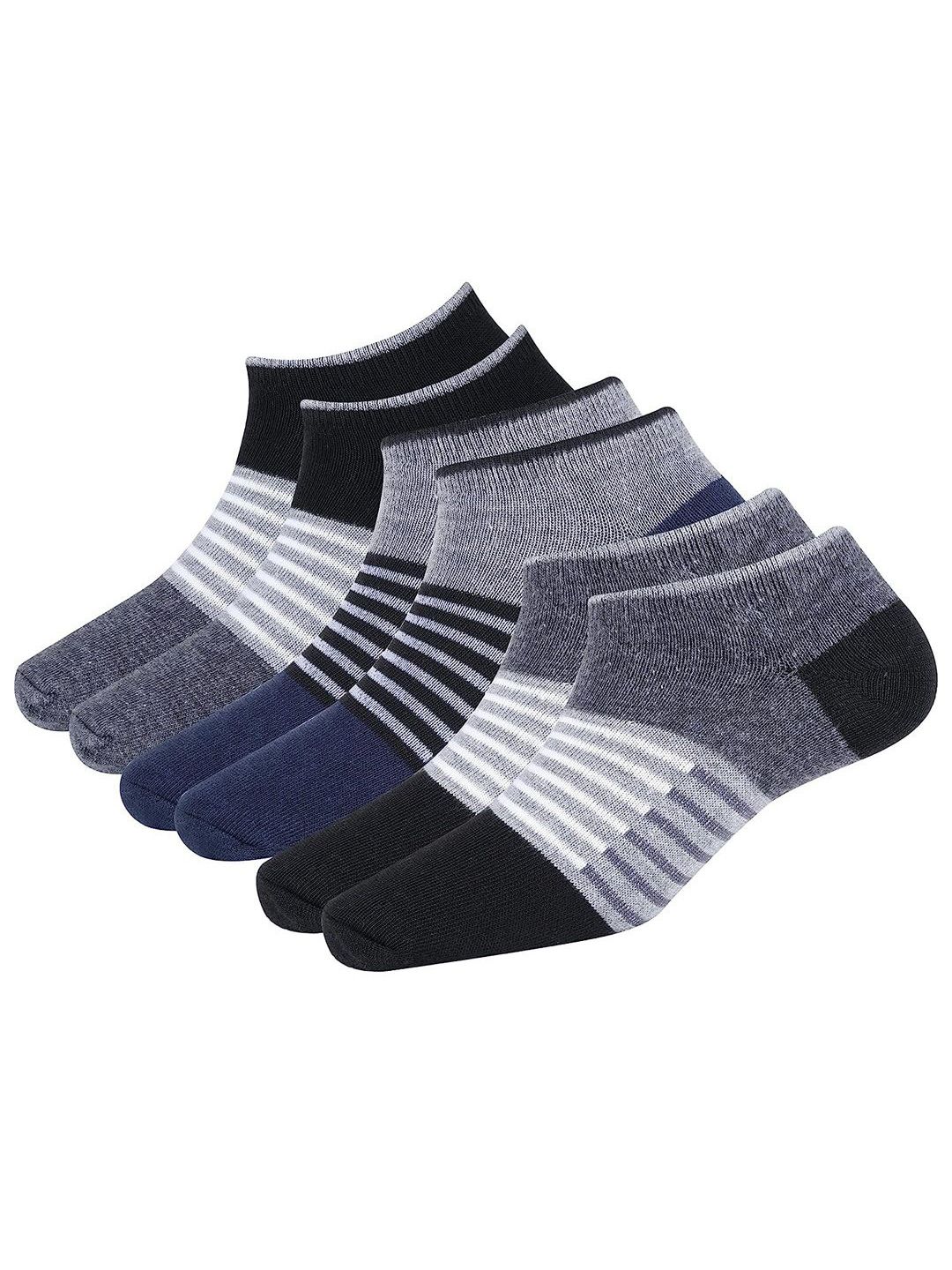 Rodzen Men Pack Of 3 Striped Cotton Socks