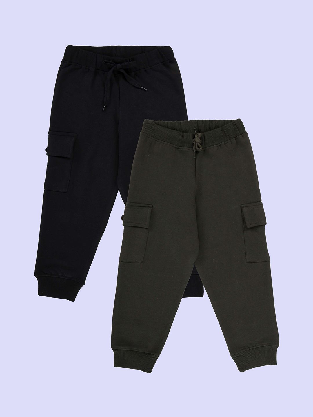 KiddoPanti Boys Pack Of 2 Mid Rise Joggers