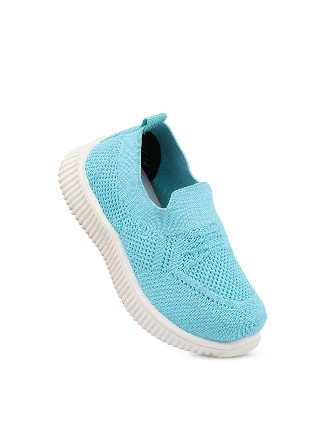 CAFONE Footwear Unisex Kids Turquoise Blue Synthetic Round Toe Slip-On Sneakers