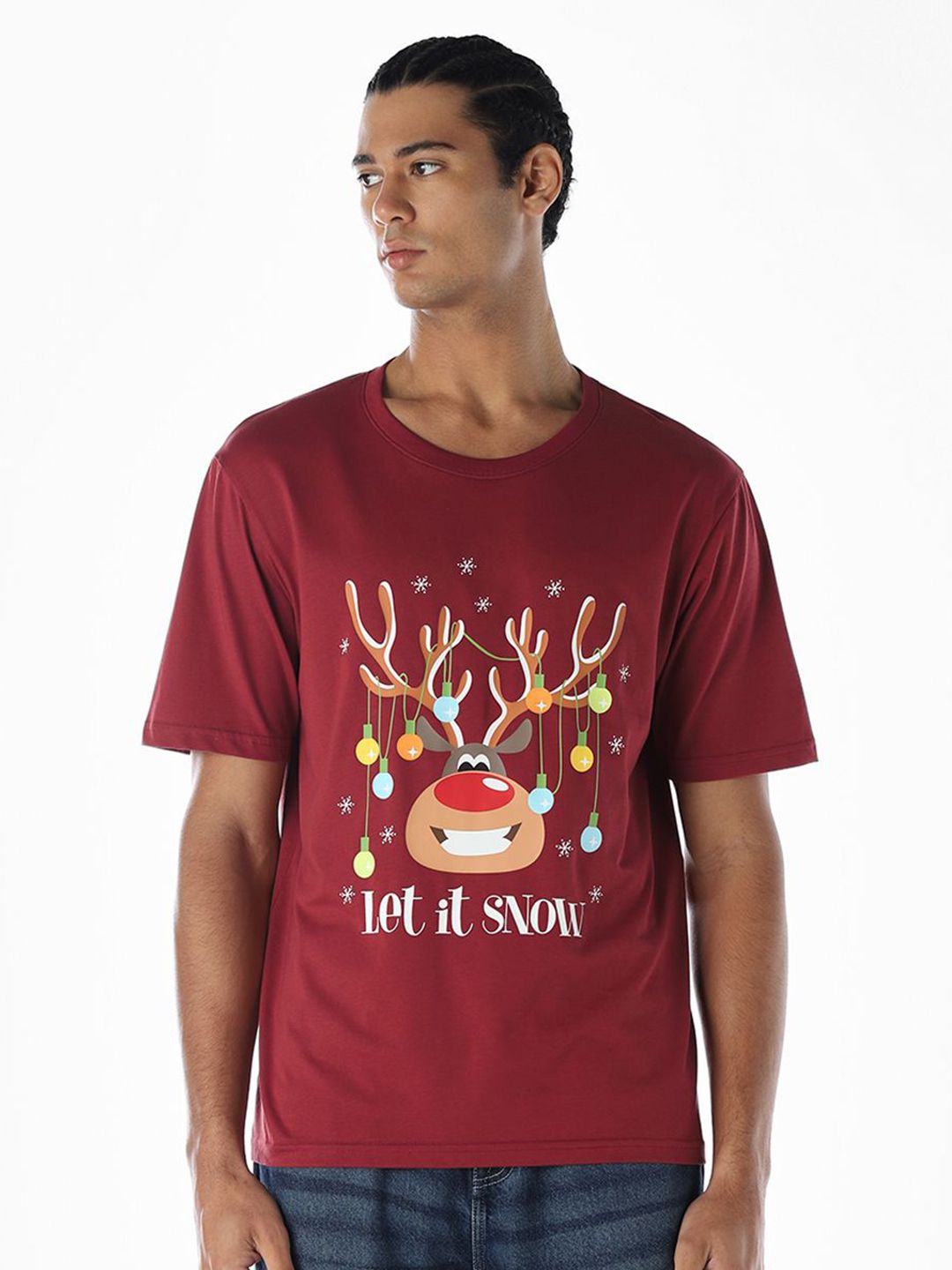 Jack & Jones Men Printed Regular Fit Cotton T-shirt