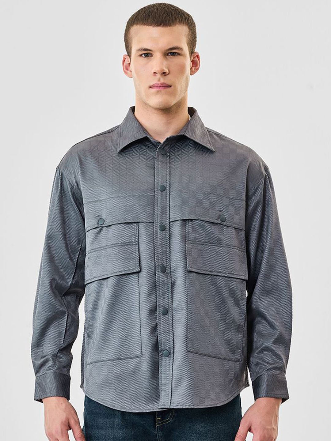 Snitch Men Geometric Varsity Jacket