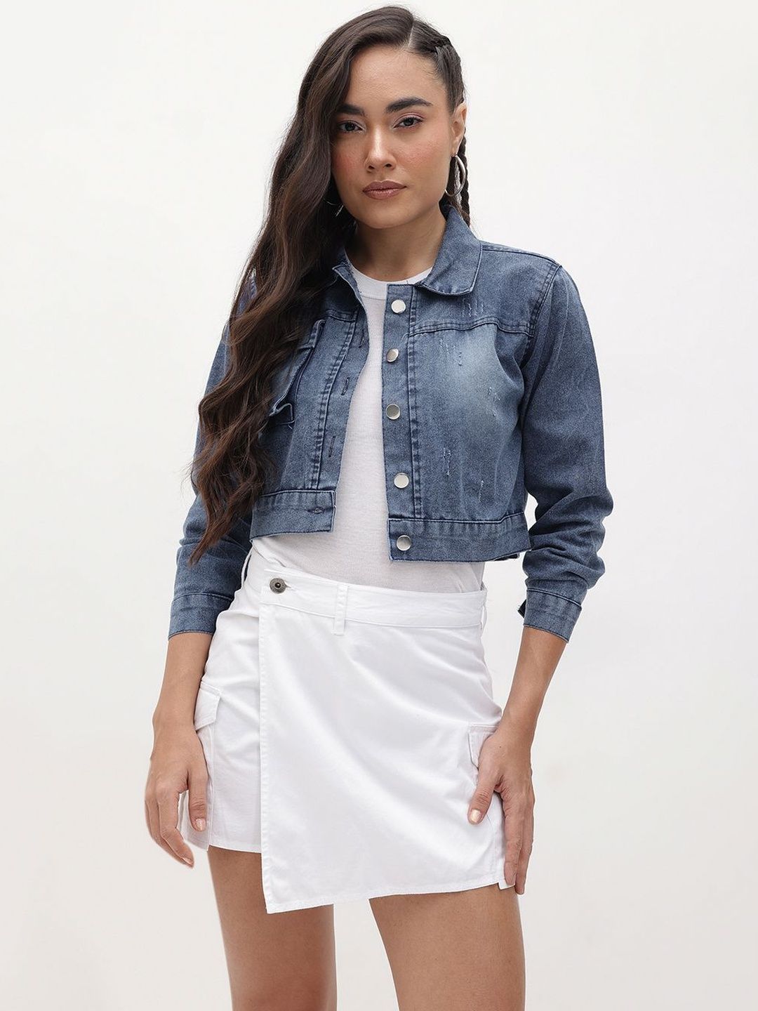 Roadster Women Blue Denim Denim Jacket