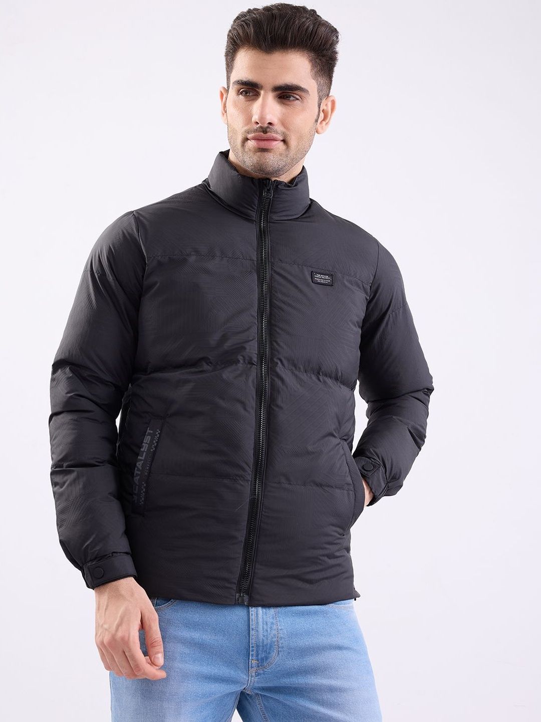 SPYKAR Men Black Polyester Jackets