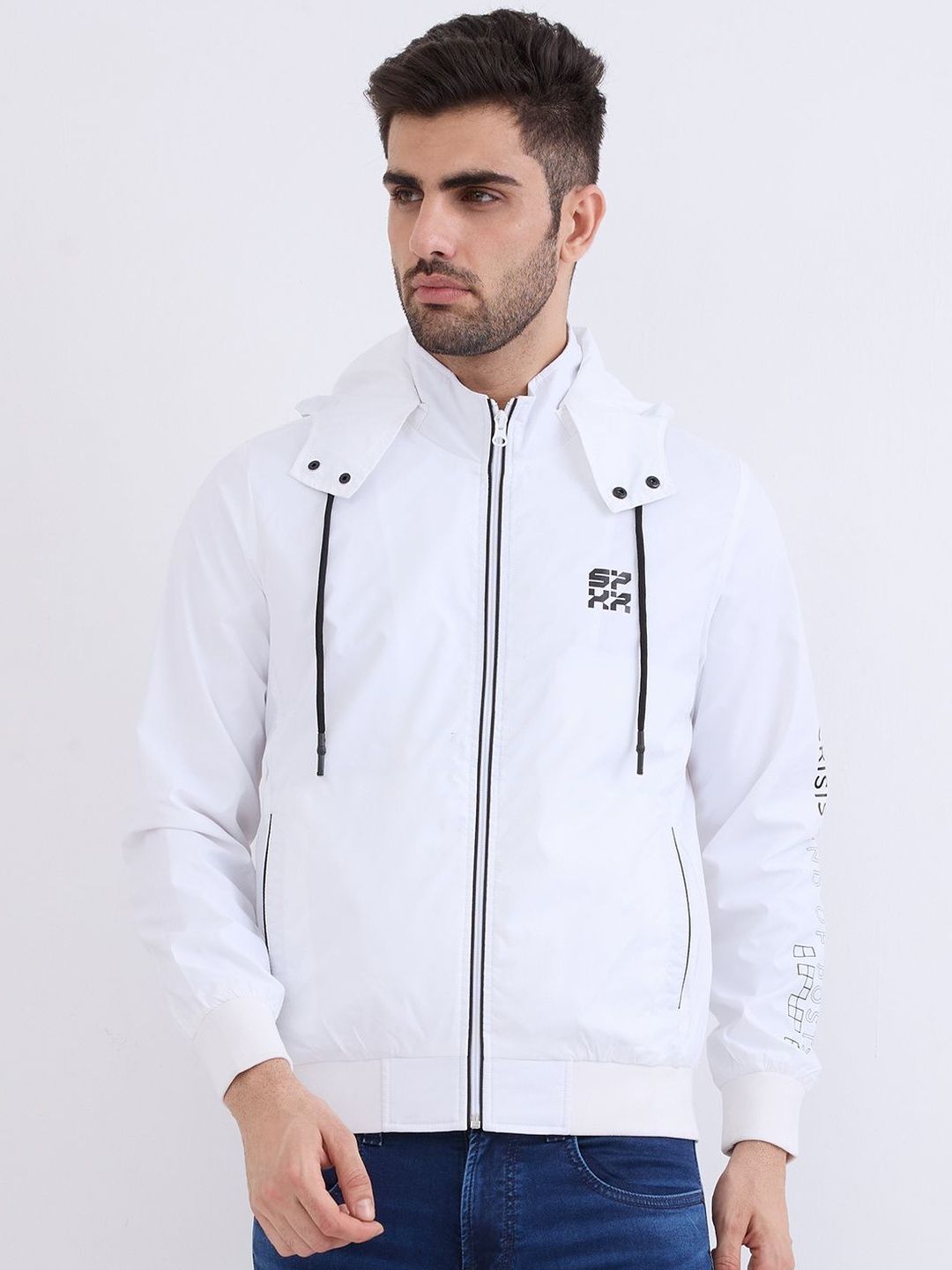 SPYKAR Men White Polyester Jackets