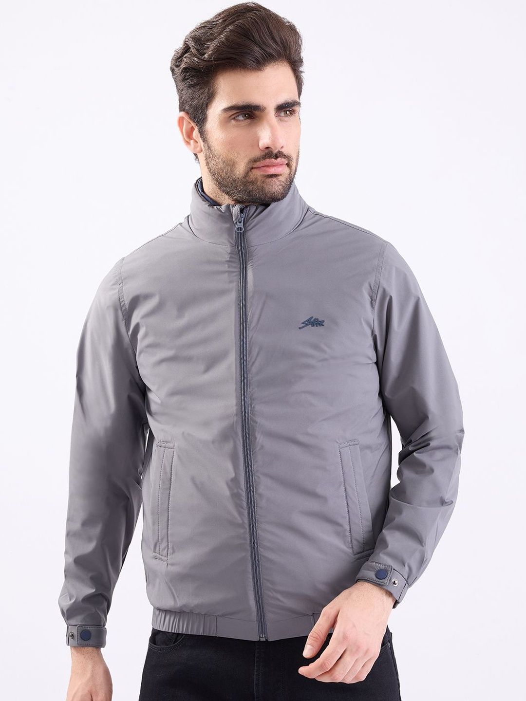 SPYKAR Men Grey Polyester Jackets