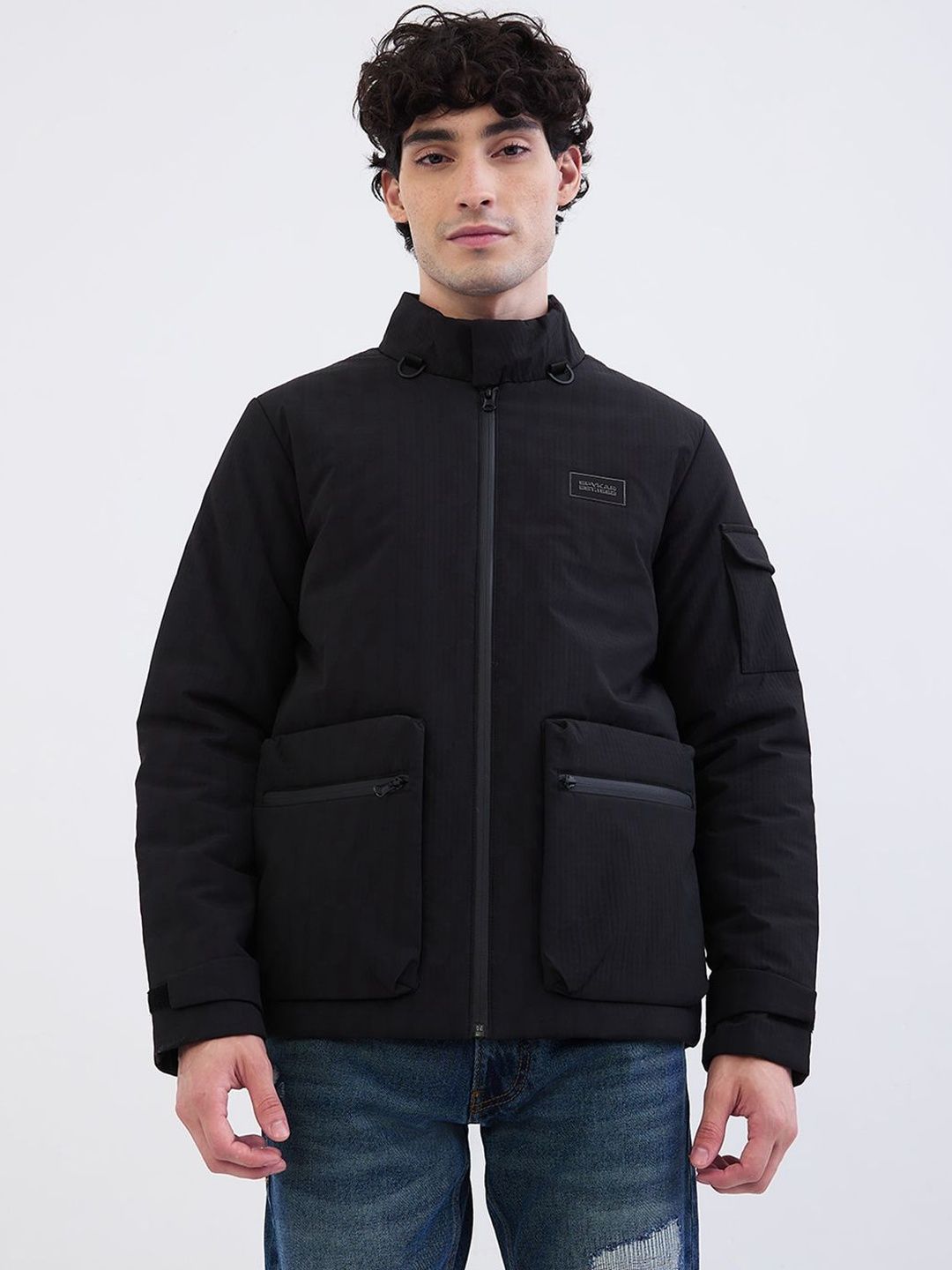 SPYKAR Men Black Polyester Jackets