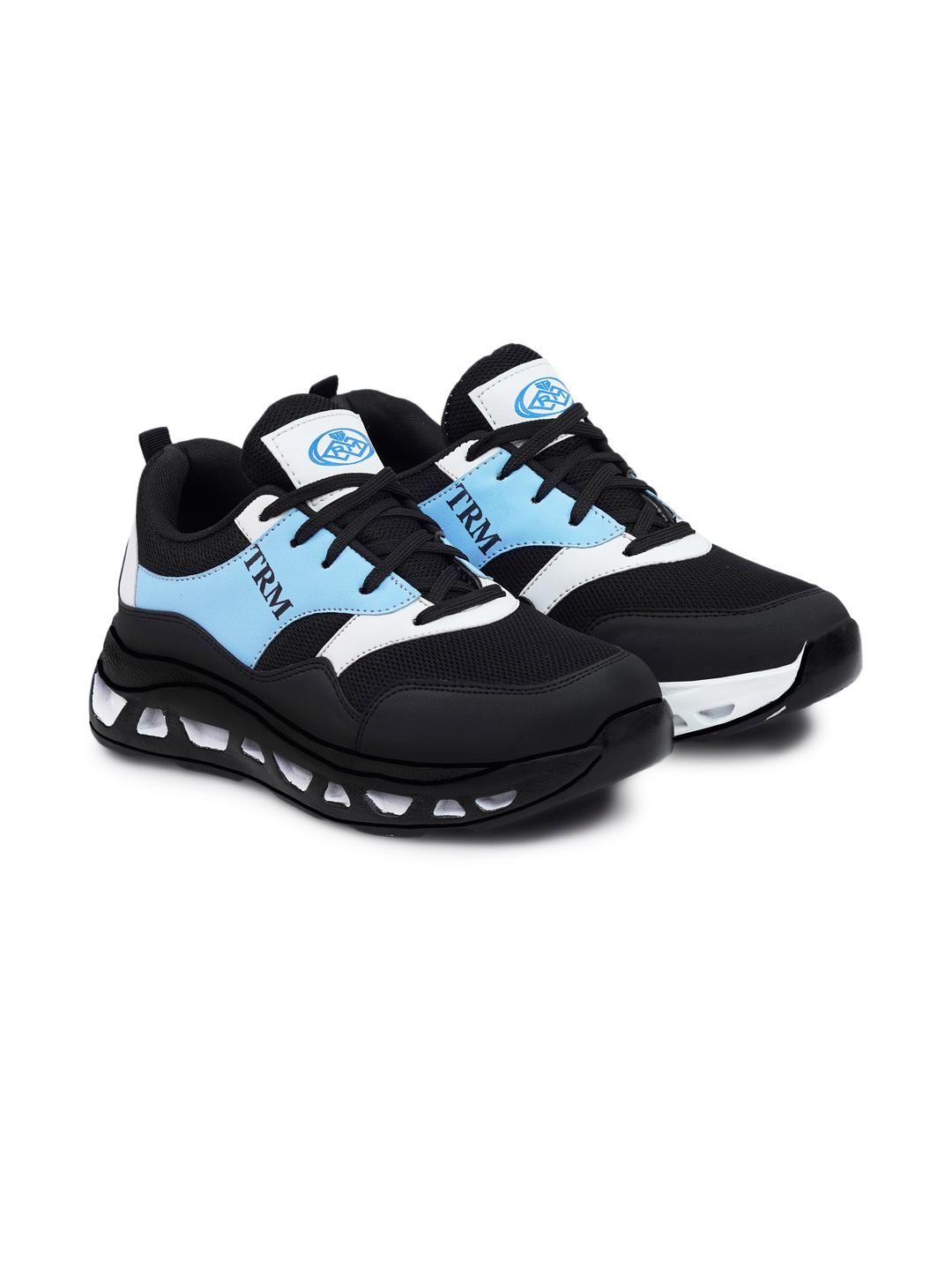TRM Men Blue & Black Comfortable Synthetic Lightweight Sneaker