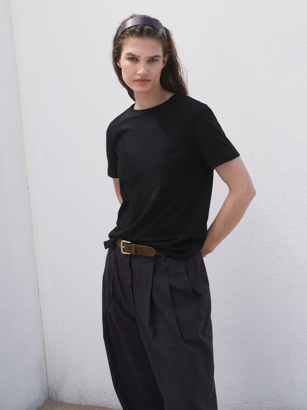 Drop-Shoulder Sleeves Relaxed Pure Cotton T-shirt