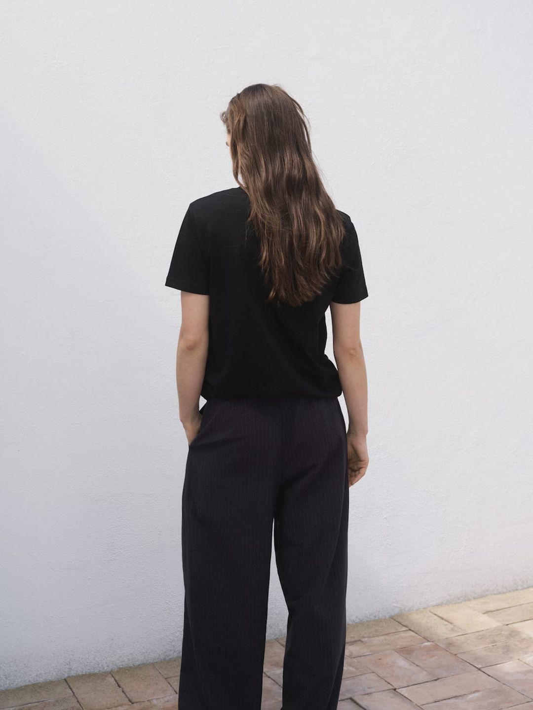 Drop-Shoulder Sleeves Relaxed Pure Cotton T-shirt