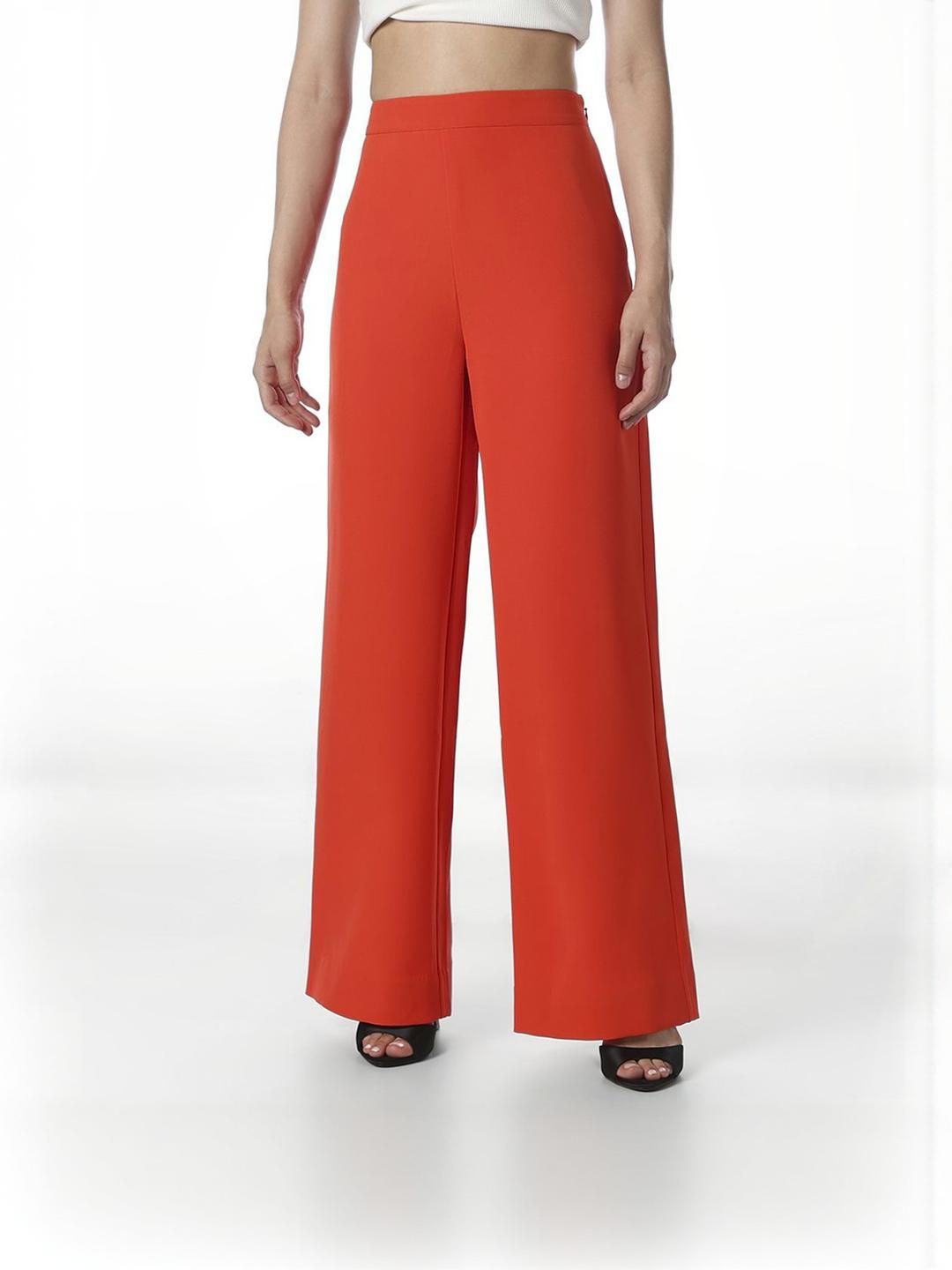 ONLY Women Straight Fit High-Rise Trousers