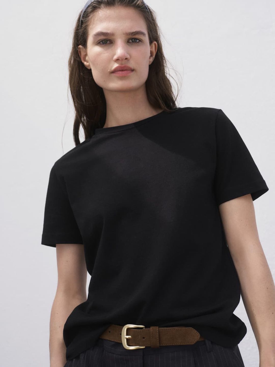 Drop-Shoulder Sleeves Relaxed Pure Cotton T-shirt