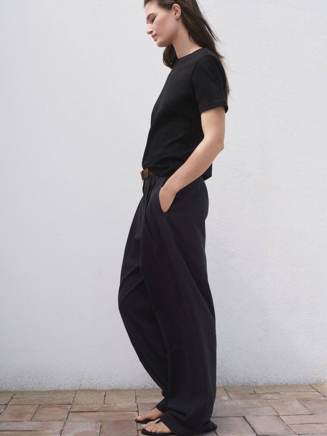 Drop-Shoulder Sleeves Relaxed Pure Cotton T-shirt