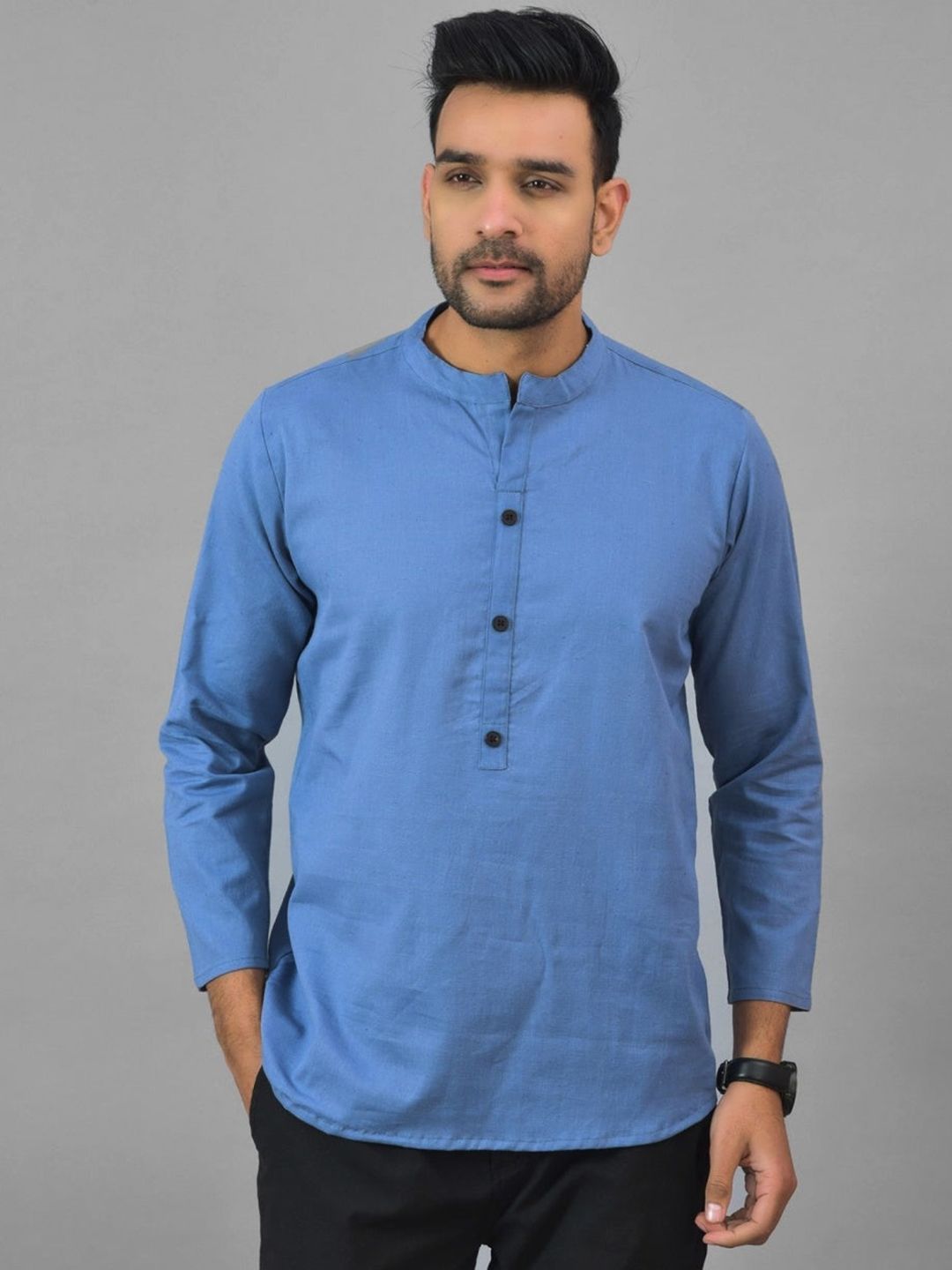 Anouk Rustic Men Pure Cotton Mandarin Collar Kurta