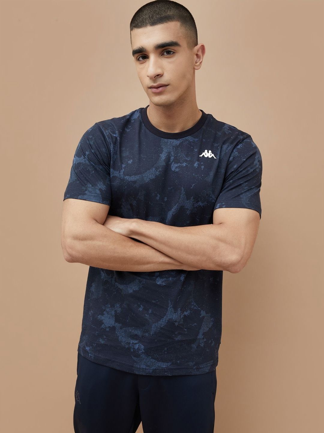 Kappa Abstract Printed Round Neck Cotton T-shirt