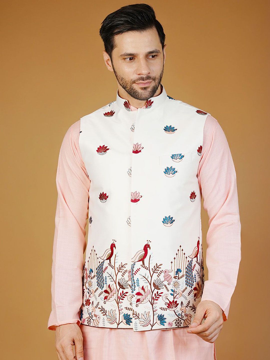 Wintage Men Embroidered Nehru Jacket