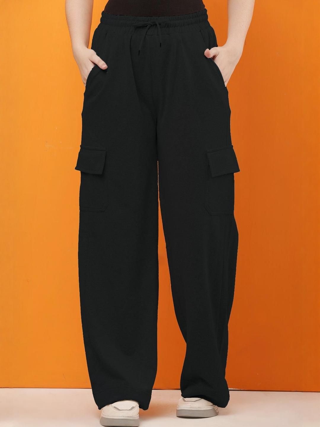 CLOTHINK INDIA CLOTHINK INDIA Women Relaxed Fit Mid-Rise Cargos Trousers