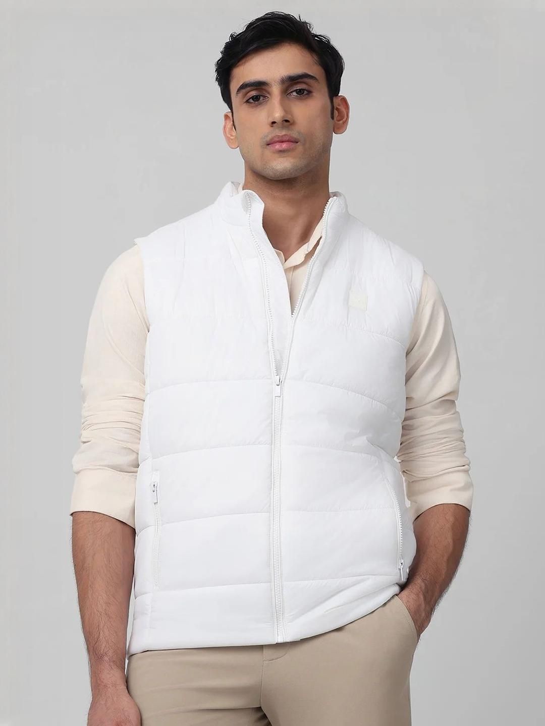 Mufti Men Mock Collar Solid Gilet Jacket