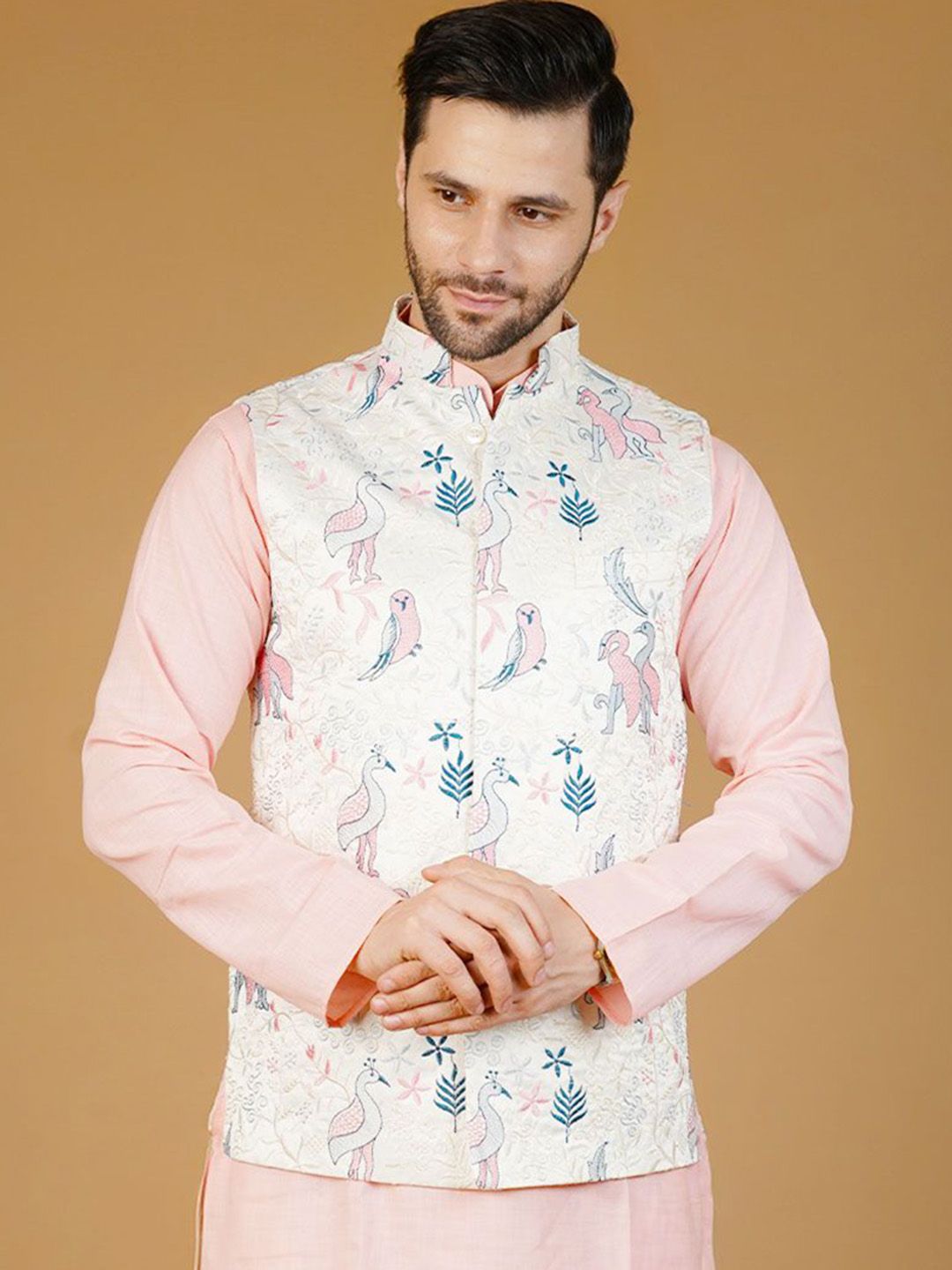 Wintage Men Embroidered Nehru Jacket