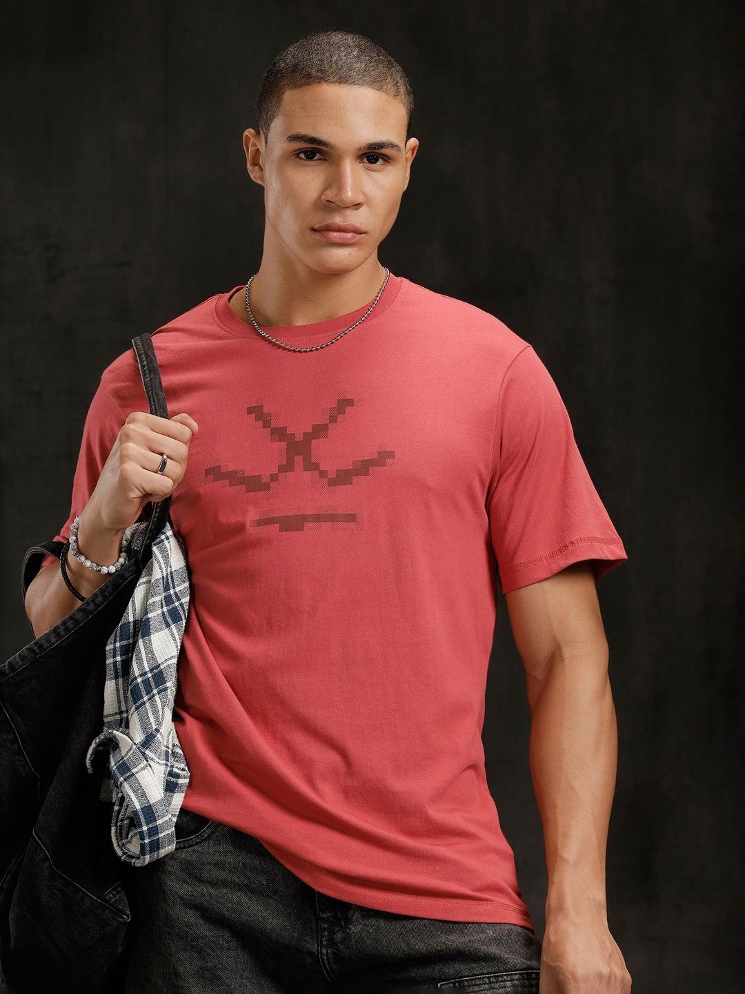 WROGN Graphic Printed Pure Cotton Round Neck Relaxed Fit T-shirt