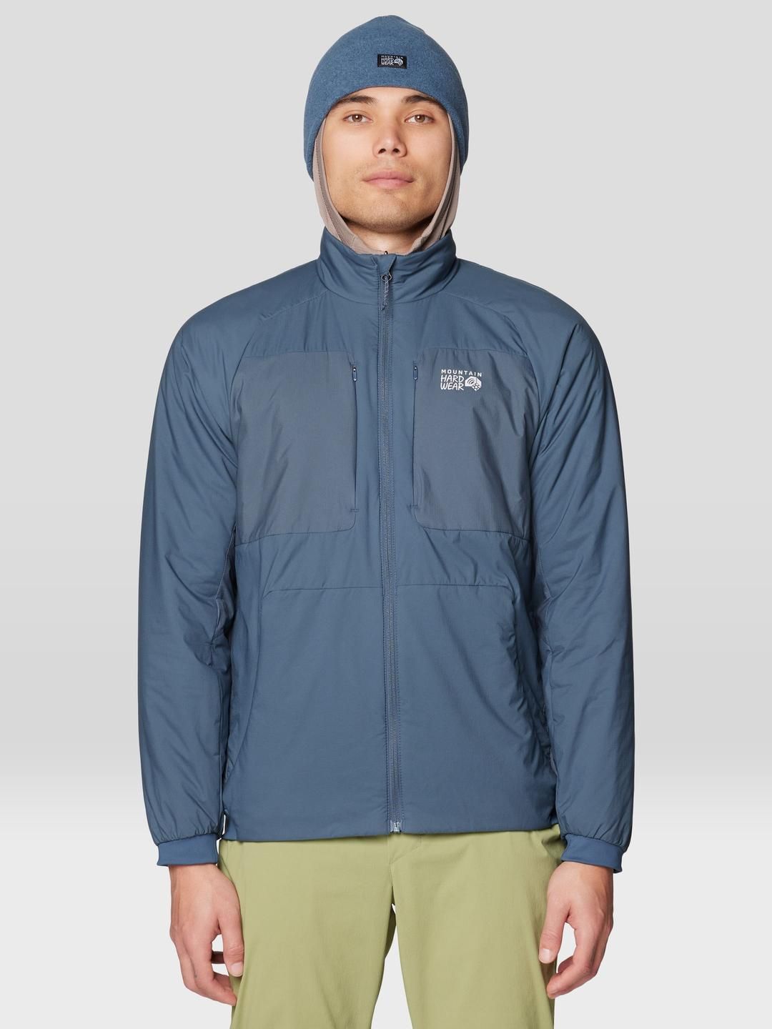 Mountain Hardwear Men Stand Collar Solid Lightweight Sporty Jacket