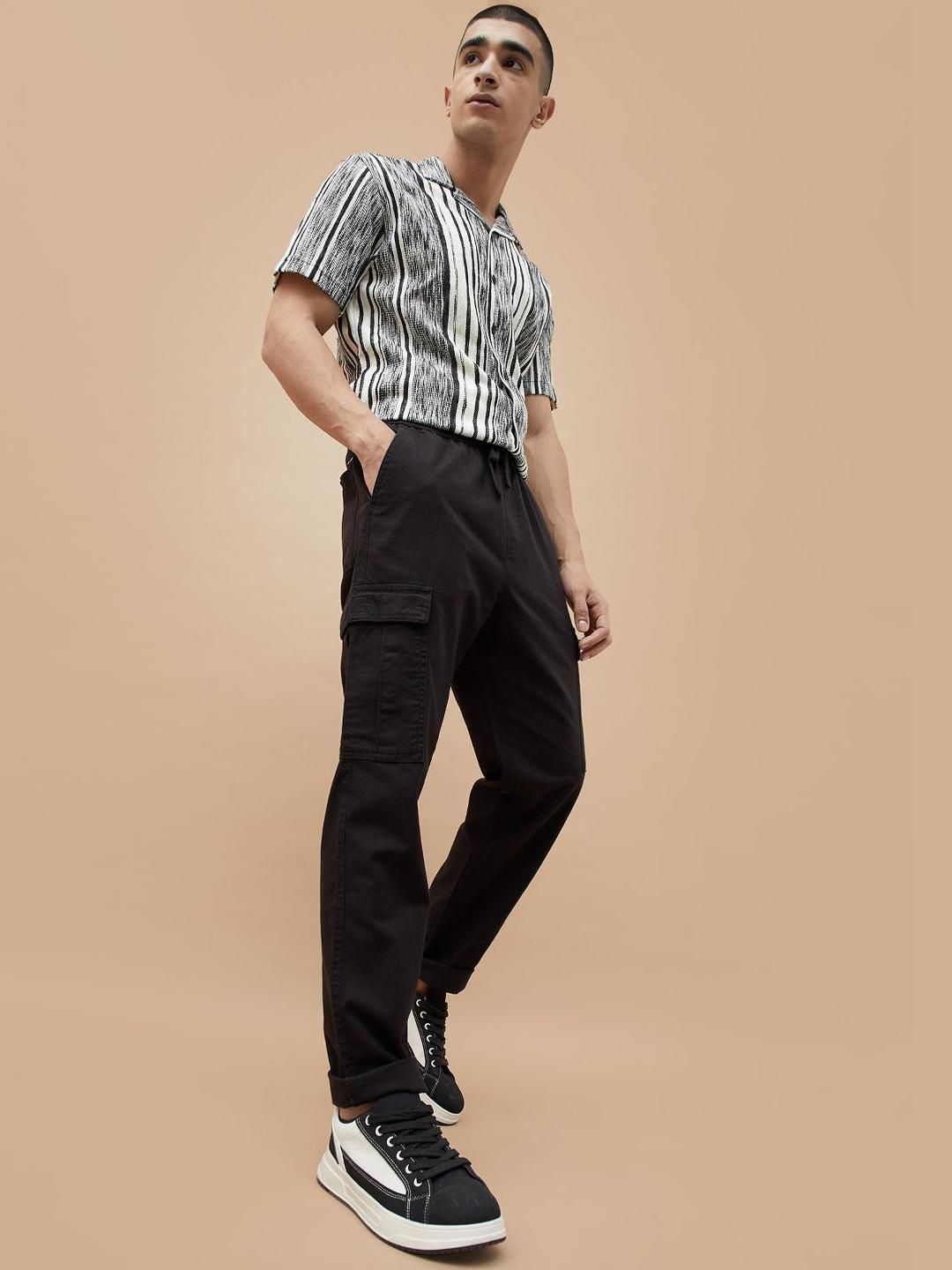 Fame Forever by Lifestyle Men Regular Fit Mid-Rise Cotton Cargo Trousers