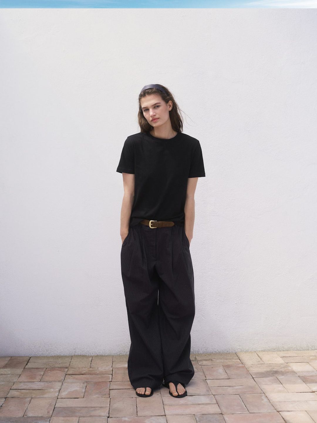 Drop-Shoulder Sleeves Relaxed Pure Cotton T-shirt