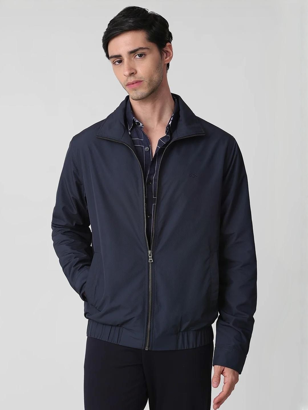 Mufti Men Spread Collar Solid Bomber Jacket
