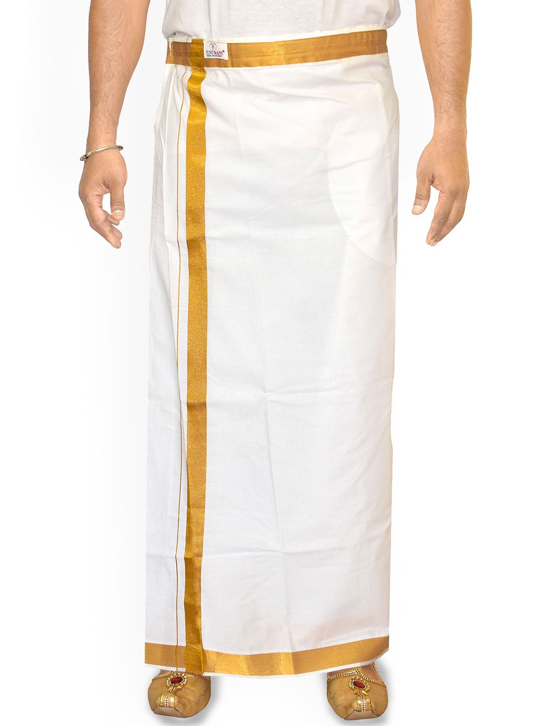 TUNI MANI Men Solid Adjustable Welcro with Side Pocket Cotton Dhoti
