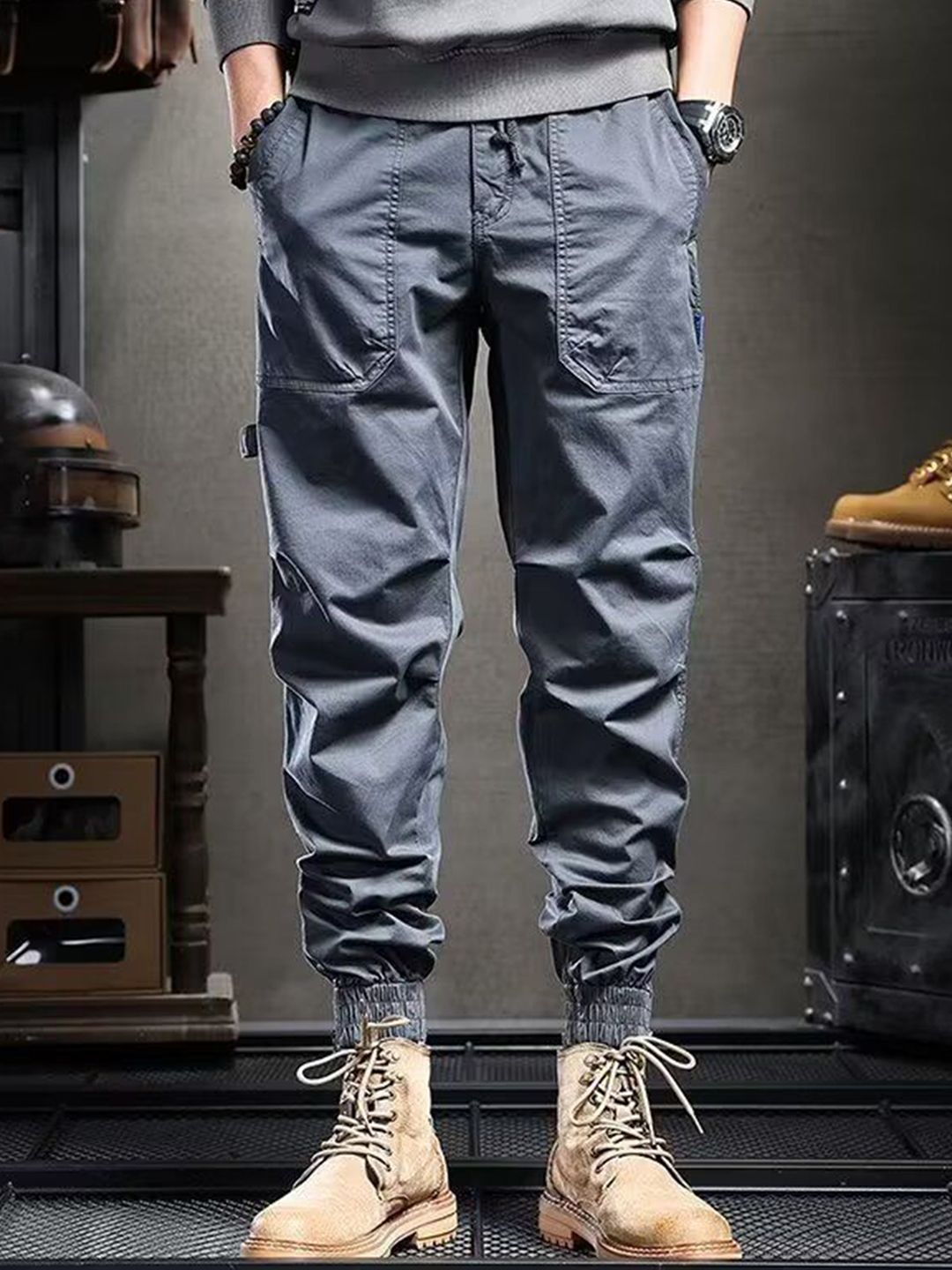 StyleCast x Revolte Men Regular Fit Mid-Rise Cargo Trousers