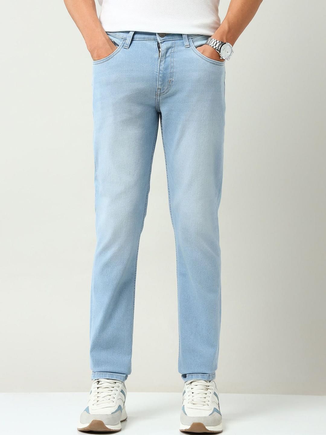AD By Arvind Men Slim Fit Mid-Rise Light Fade Jeans