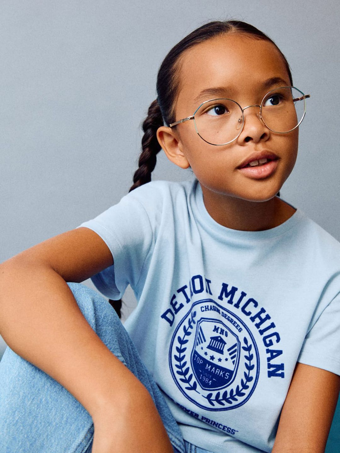 Mango Kids Girls Typography Printed Pure Cotton T-shirt