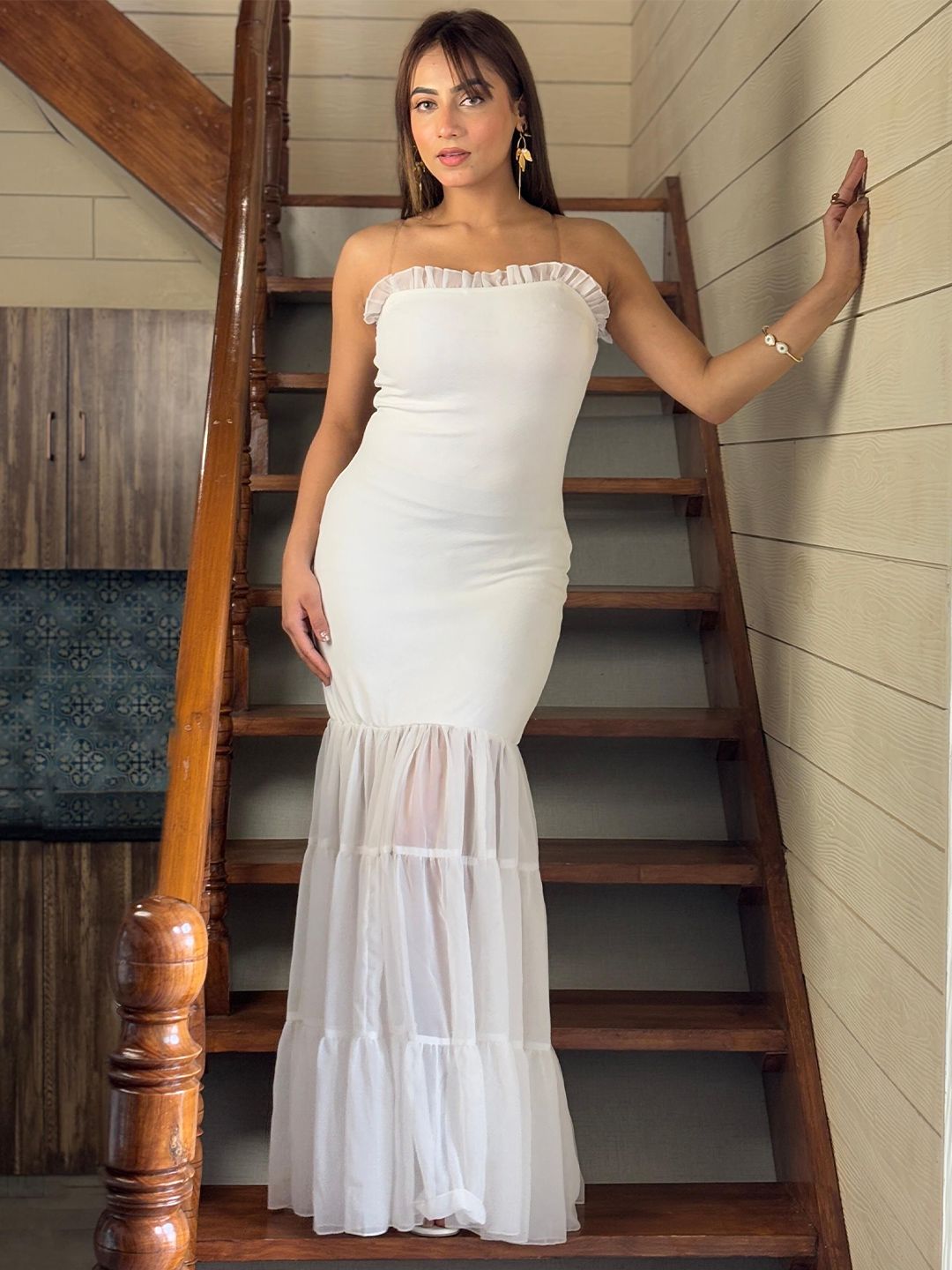 BAESD Women Shoulder Straps Bodycon Maxi Dress