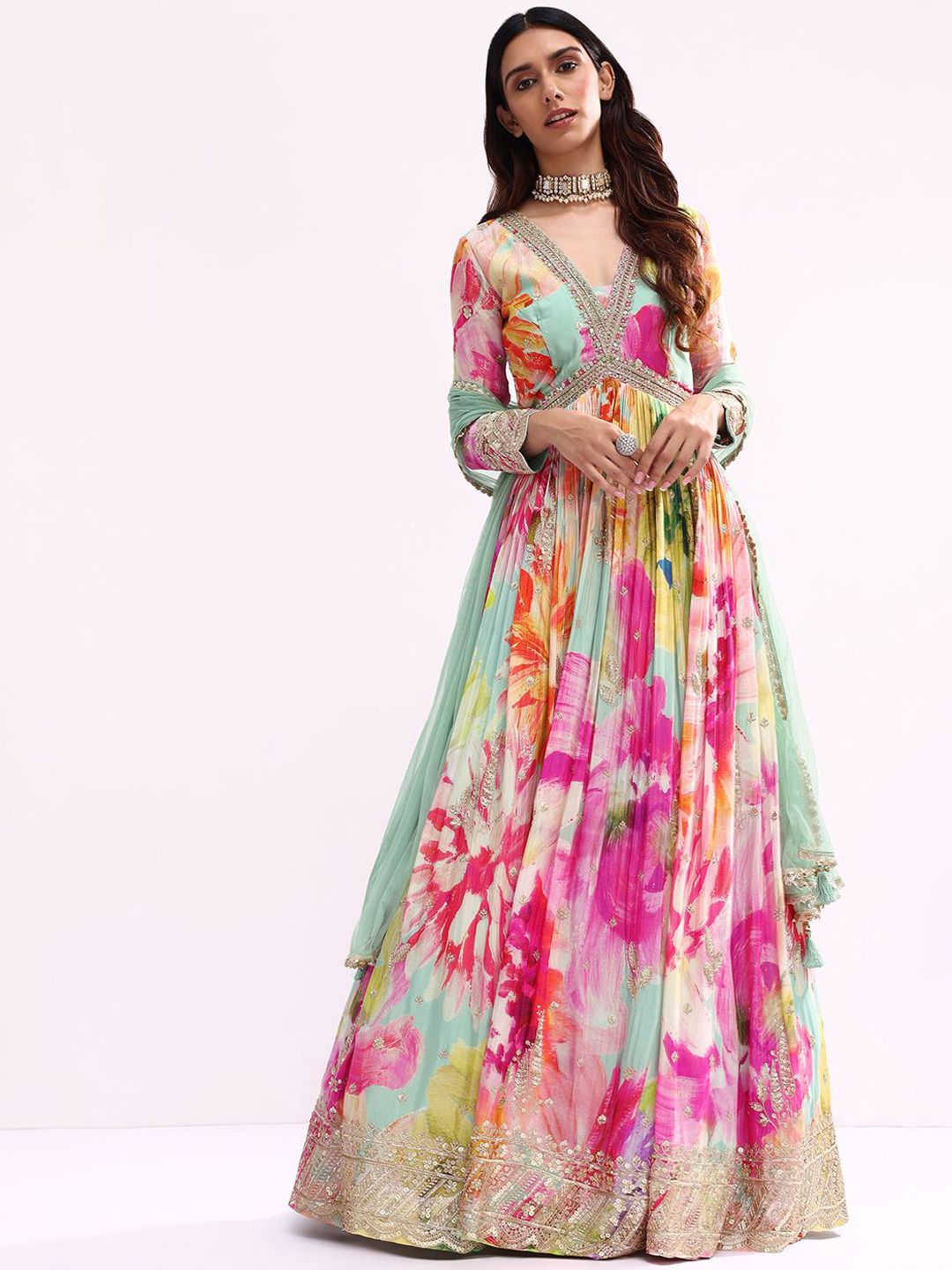 KALKI Fashion KALKI Fashion Women Embroidered Anarkali & Dupatta