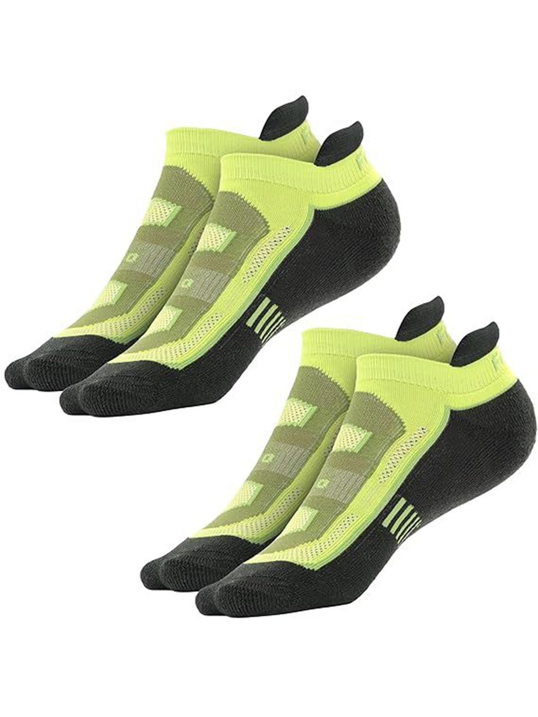 FRIDO Green Pack Of 2 Colorblocked Cotton Ankle-Length Socks