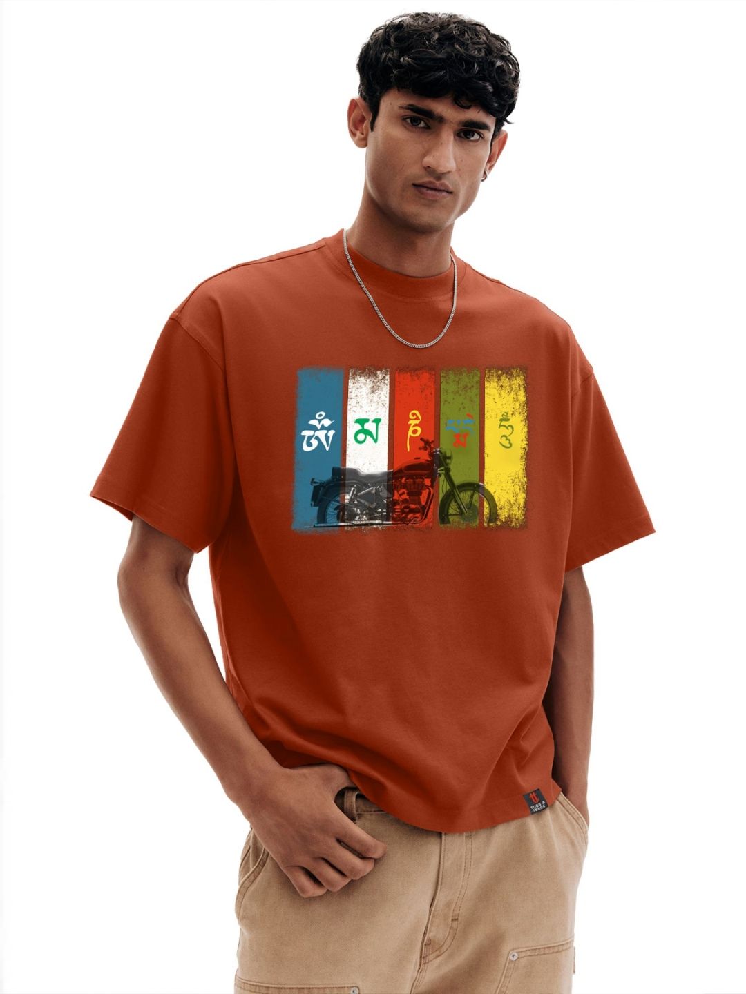 TOGS & TERRE Men Graphic Printed Round Neck Cotton Oversized T-shirt