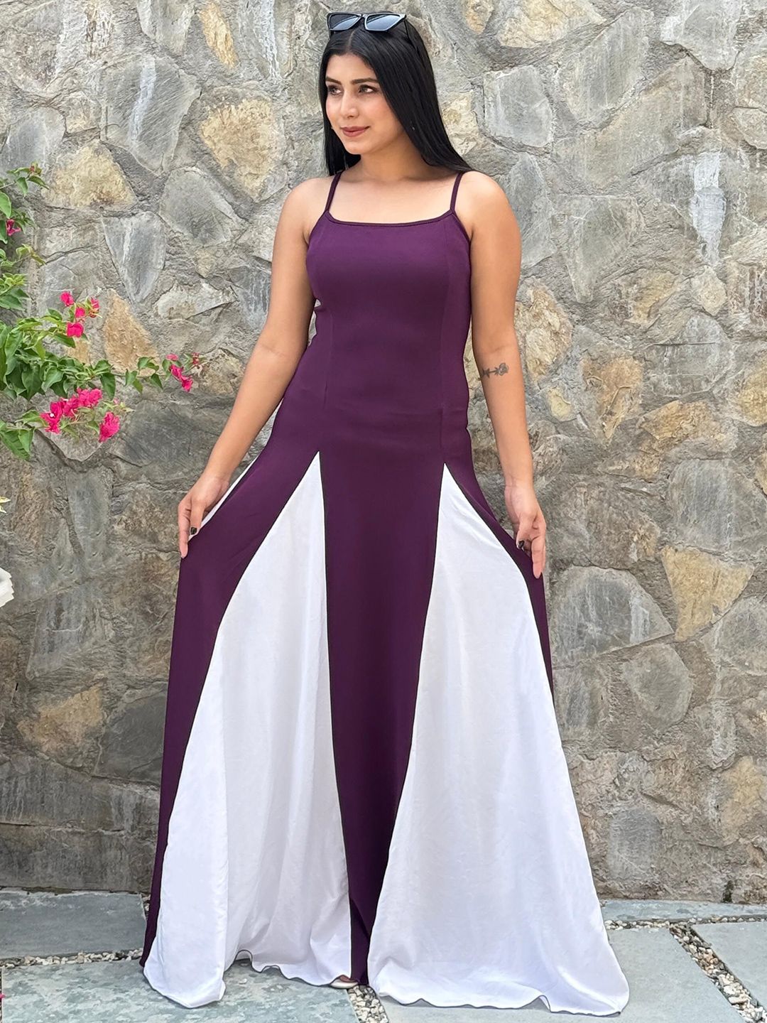 BAESD Shoulder Straps Fit & Flare Maxi Dress