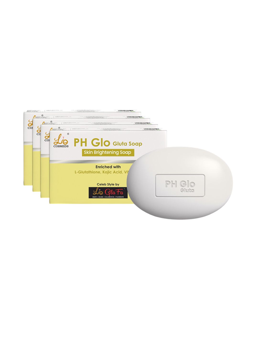 Buy Lio Cosmeds Set Of 4 PH Glo Gluta Soap Enriched With Kojic Acid - 75 g  Each - Soap for Unisex 36232889