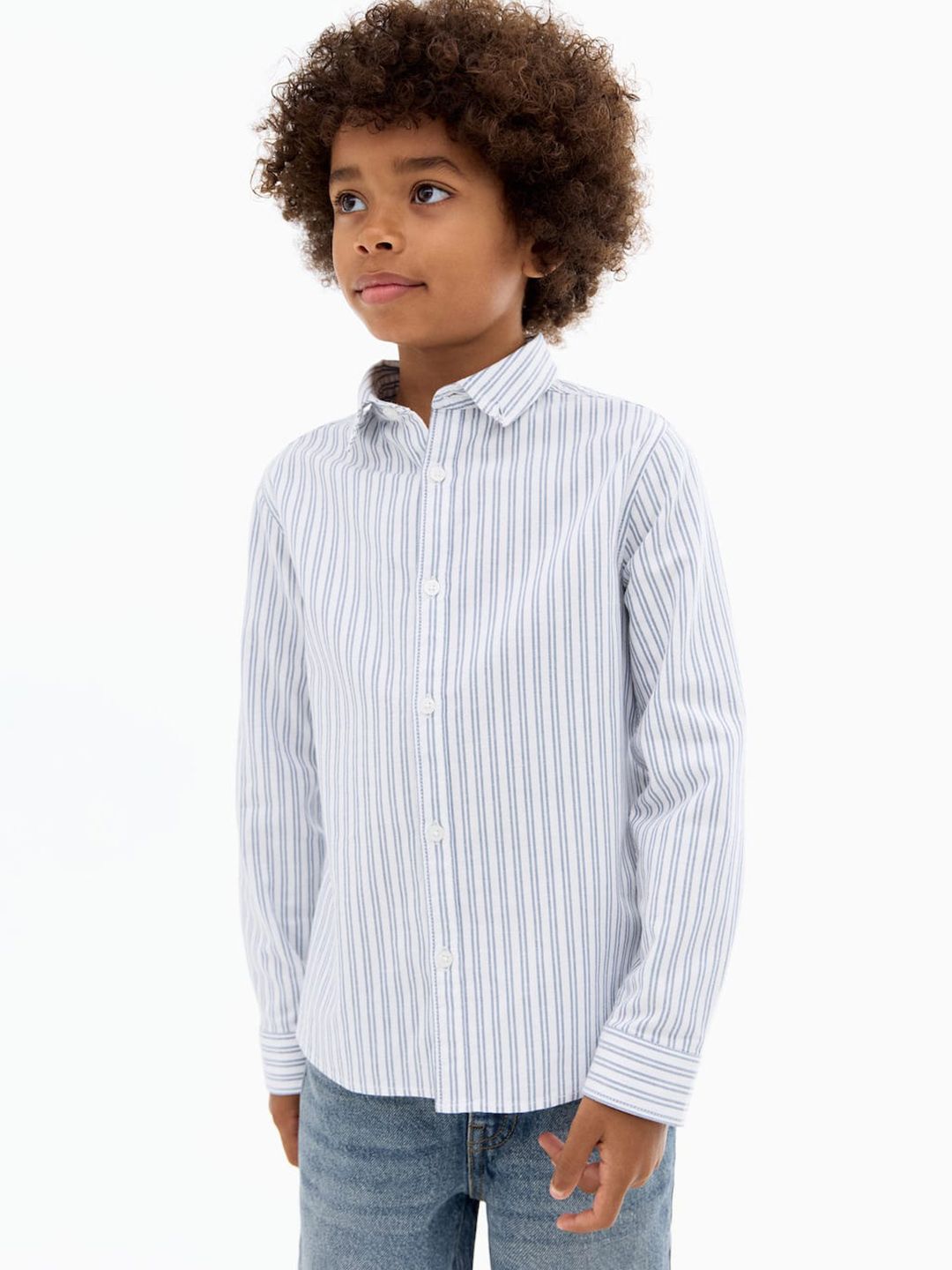 Mango Kids Boys Cotton Striped Casual Shirt