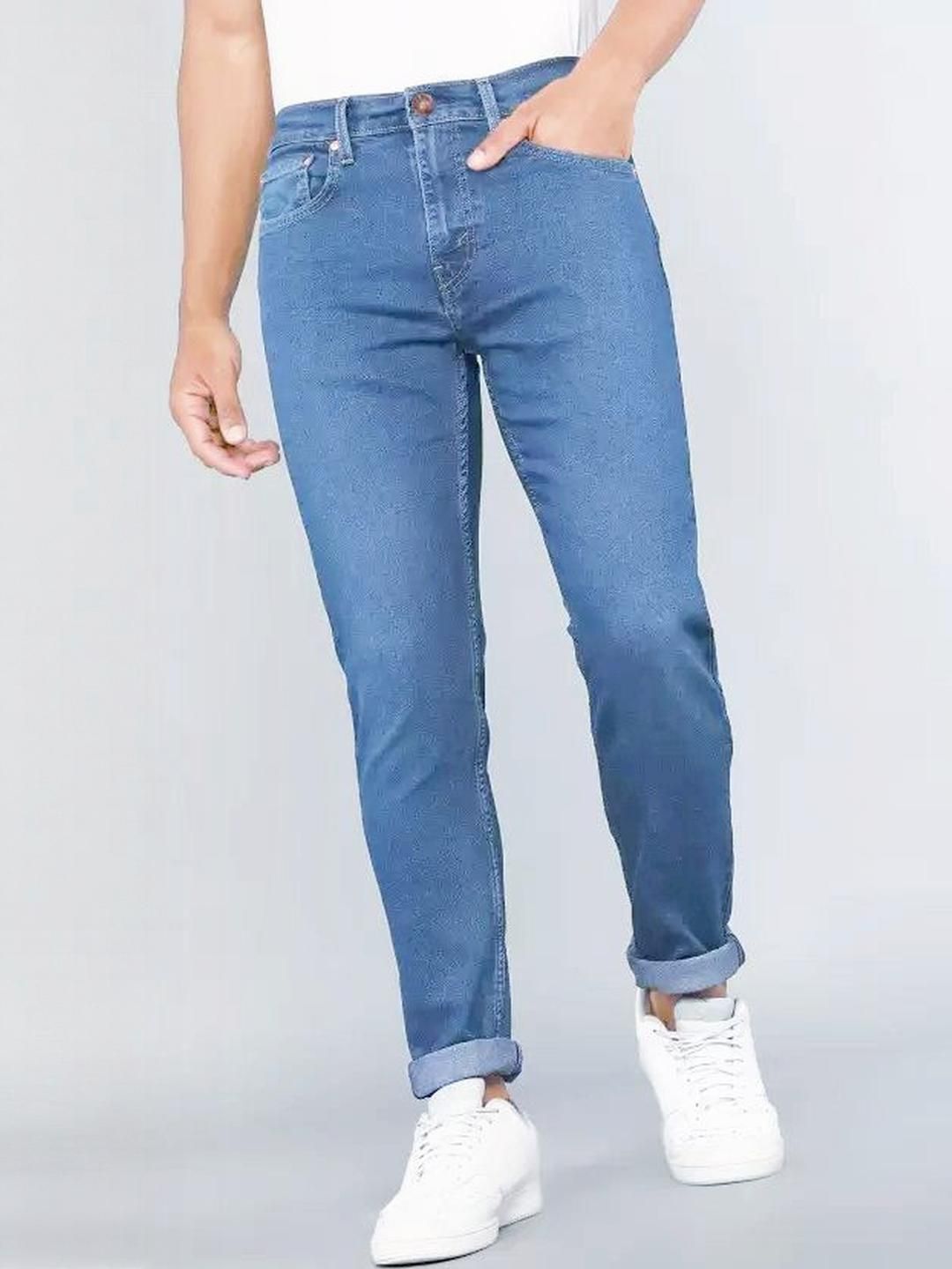fineblu Men Regular Fit Mid-Rise Stretchable Jeans