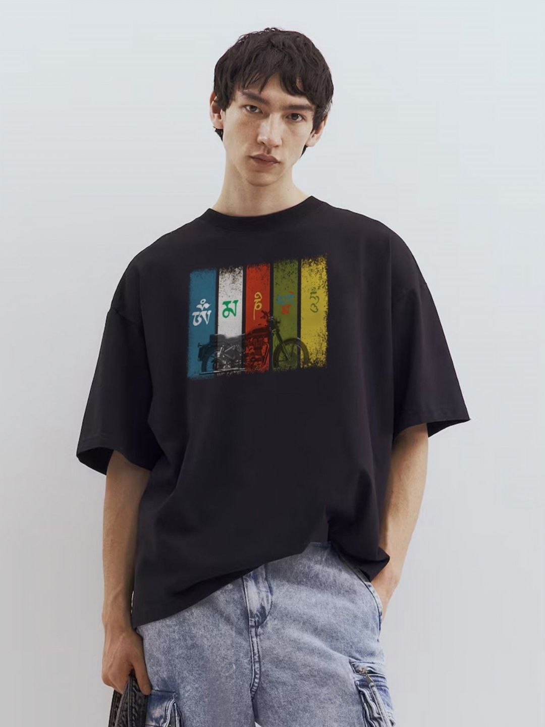 TOGS & TERRE Graphic Printed Drop-Shoulder Sleeves Organic Cotton Oversized T-Shirt