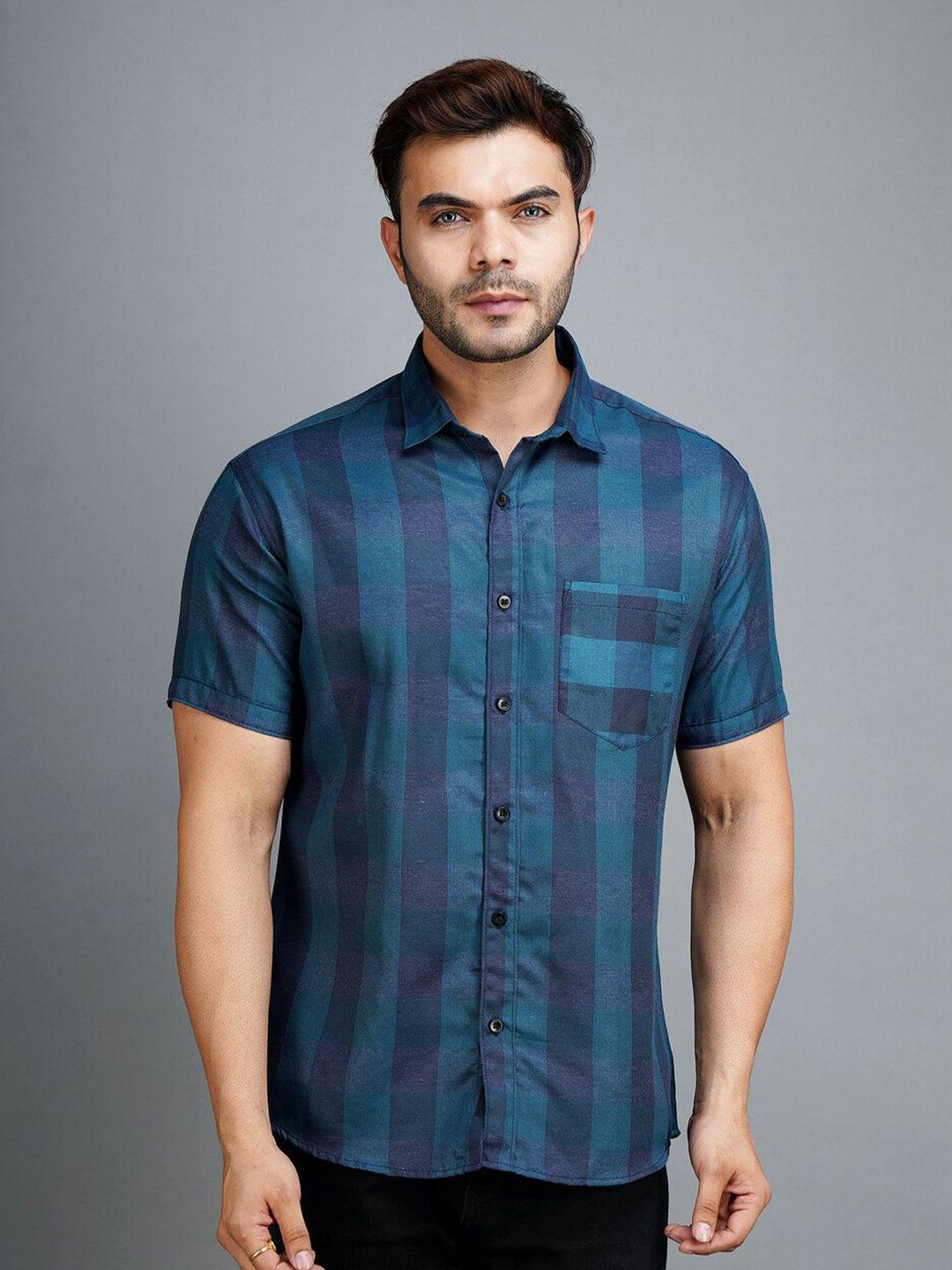 Apuesto India Slim Striped Collar Slim Fit Casual Cotton Shirt