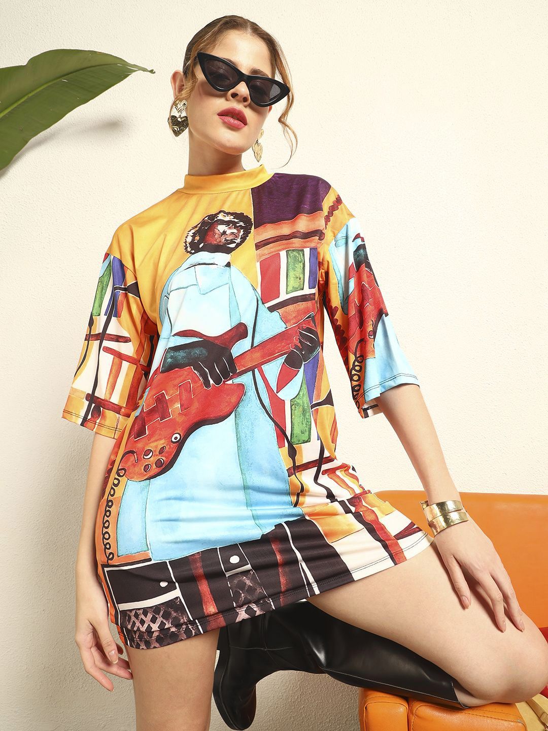 BAESD Abstract Printed Round Neck Top