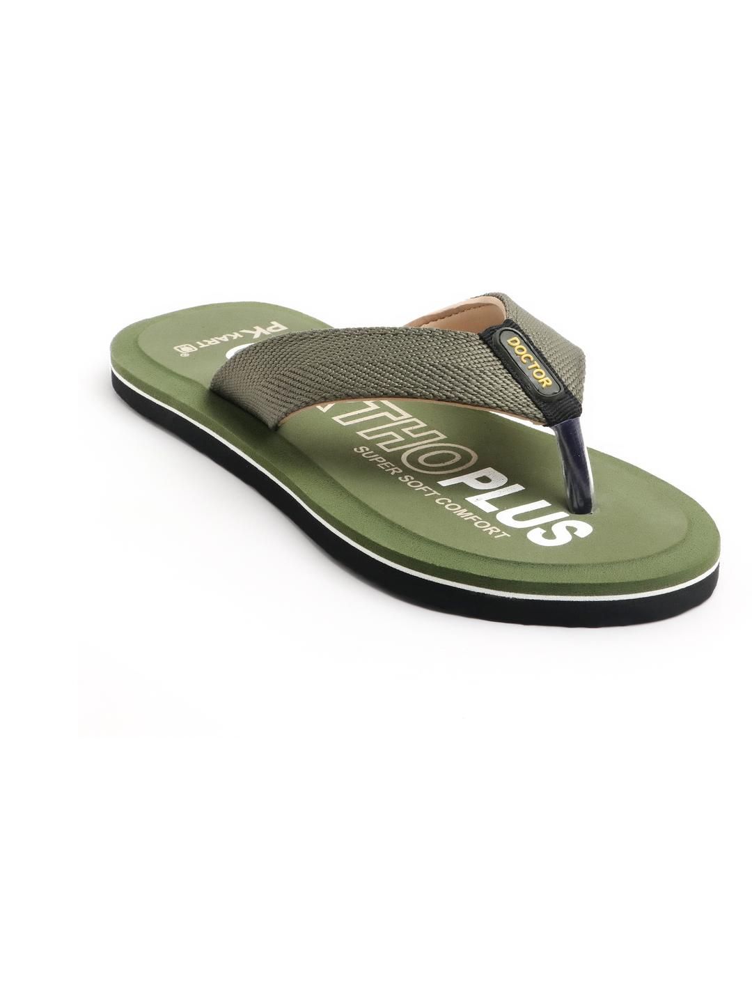 PKKART Men Green EVA Thong Flip-Flops