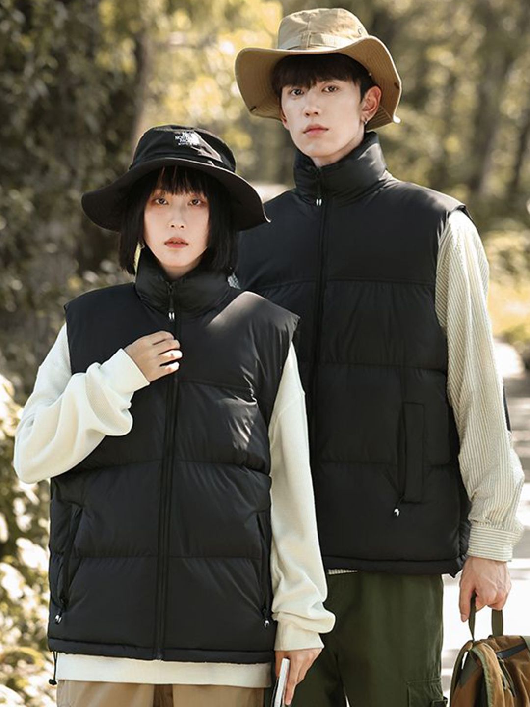 StyleCast x Revolte Unisex Solid Stand Collar Padded Jacket